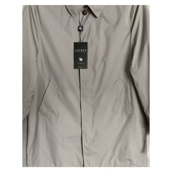 Lauren Ralph Lauren Coat Men's 38R Raincoat Stanza Cream Brown Houndstooth NEW - Picture 3 of 11
